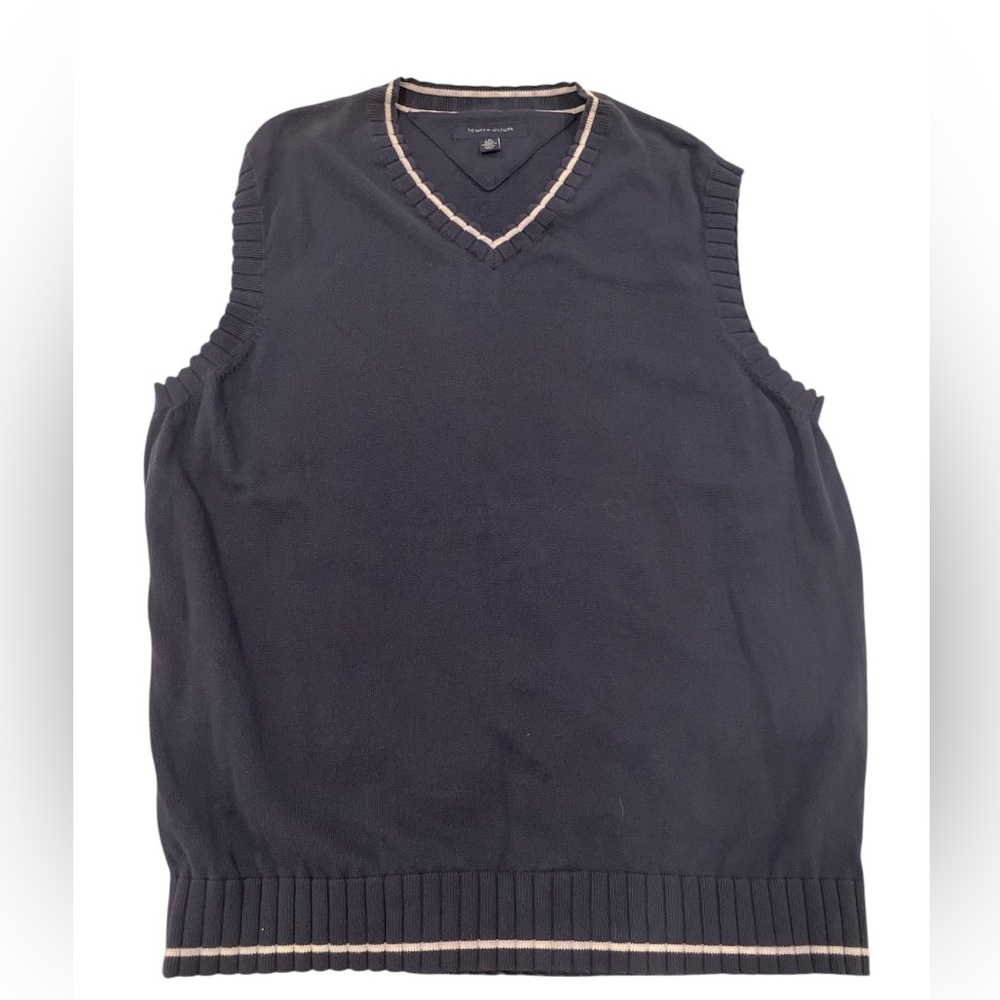 Tommy Hilfiger Men’s Navy Sweater Vest Size Large